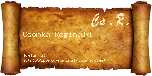 Csonka Reginald névjegykártya